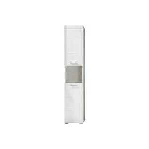 Ebuy24 - AmandaMando Bad Hochschrank 2 Türen, 1 offenes Fach weiß, weiß Hochglanz.