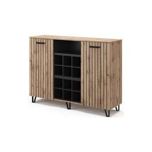 Vicco - Kommode Amber, Braun, 133.6 x 100 cm mit 2 Türen