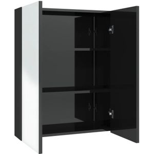 Vidaxl - Bad-Spiegelschrank 60x15x75 cm mdf Glänzendes Schwarz