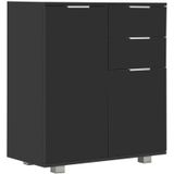 Vidaxl - Sideboard Hochglanz-Schwarz 71x35x80 cm Holzwerkstoff