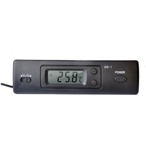 Fitags - Mini-Autothermometer, elektronisches Thermometer mit Zeitfunktion, Anzeige mit Sonde DS-1, Schwarz - Schwarz