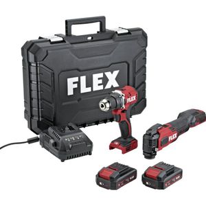 Flex Tools - Flex Akku DuoPack Akkuschrauber dd ld + Multitool mt 18-ECTC/2.5 Set, 2x 2,5 Ah und Ladegerät