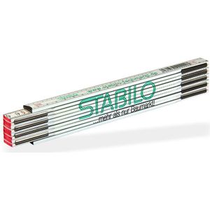 Stabilo - Meterstab Zollstock Metermaß Gliedermaßstab 2 m 200 cm Logo weiß grün