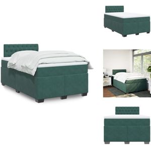 Vidaxl - Boxspringbett mit Matratze Dunkelgrün 120x190 cm Samt - Samtbett - Boxspringbett - Doppelbett - Bettenrahmen - Schlafsystem