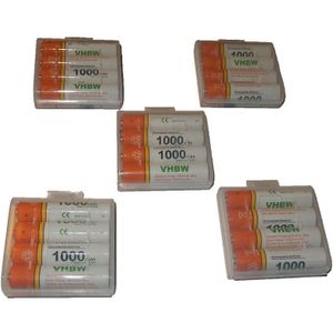 20x aaa Micro Akku kompatibel mit Panasonic KX-TGC222, KX-TGC450, KX-TGC462, KX-TGC460 schnurlos Festnetz Telefon (1000 mAh, 1,2 v, NiMH) - Vhbw
