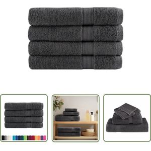 The Living Store - Premium-Saunatücher solund 4 Stk Anthrazit 80x200 cm 600 g/m² - Saunatücher - Baumwollhandtücher - Saunakleidung
