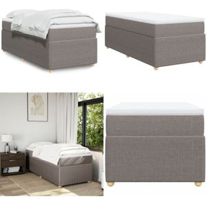 Vidaxl - Boxspringbett mit Matratze Taupe 100x200 cm Stoff