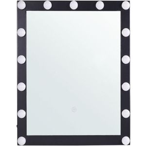 Beliani - Badspiegel Schwarz 50 x 60 cm Eisen mit led Beleuchtung Rechteckig Modern