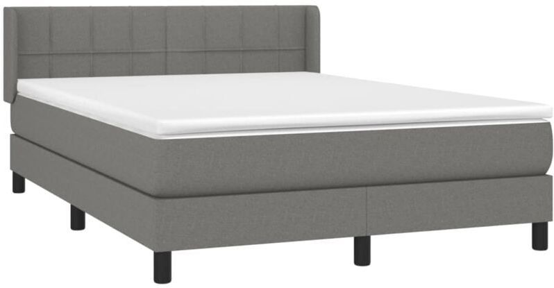 Vidaxl - Boxspringbett mit Matratze Dunkelgrau 140x190 cm Stoff