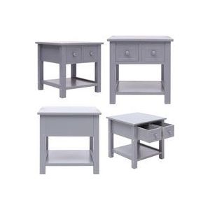 Beistelltisch Grau 40×40×40 cm Paulownia Holz - Couchtisch - Beistelltisch - Wohnraumgestaltung - Grau - Paulownia Holz - Home & Living