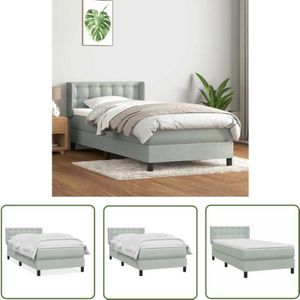 VidaXL Boxspringbett mit Matratze Hellgrau 90x210 cm Samt
