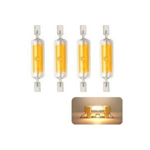 4 Stück R7S led 78mm dimmbare Birnen 10W 230V, warmweiße led Birne 3000K, 800LM cob led Birnen, 360° Abstrahlwinkel, entspricht 80W Halogenlampe
