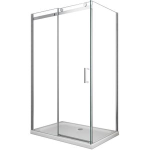 Idralite - Rechteckige Duschkabine mit Anti-kalk h 190 mod. Cosmopolitan 80x180 cm Klarglas