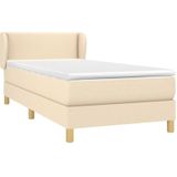 Boxspringbett mit Matratze Creme 80x200 cm Stoff Vidaxl