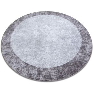Miro 51648.803 Kreis Waschteppich Marmor Anti-Rutsch - dunkelgrau grey rund 160 cm