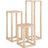 3-tlg. Pflanzenständer-Set Massivholz Kiefer Vidaxl
