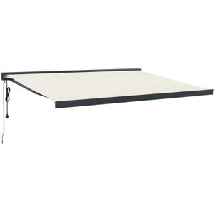 Markise Einziehbar Creme 4x3 m Stoff und Aluminium Vidaxl