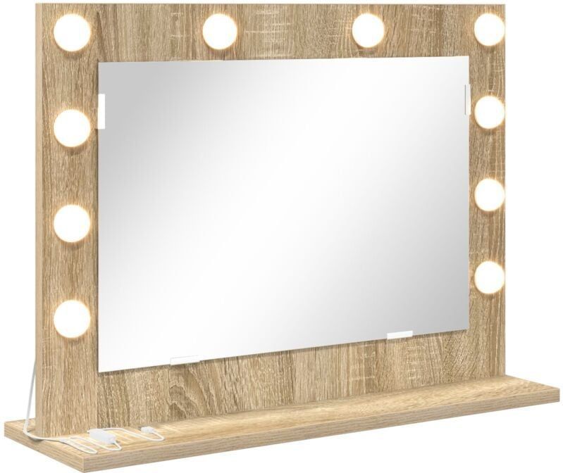 Kosmetikspiegel Sonoma-Eiche Holzwerkstoff, Glas Standard Spiegel Vidaxl