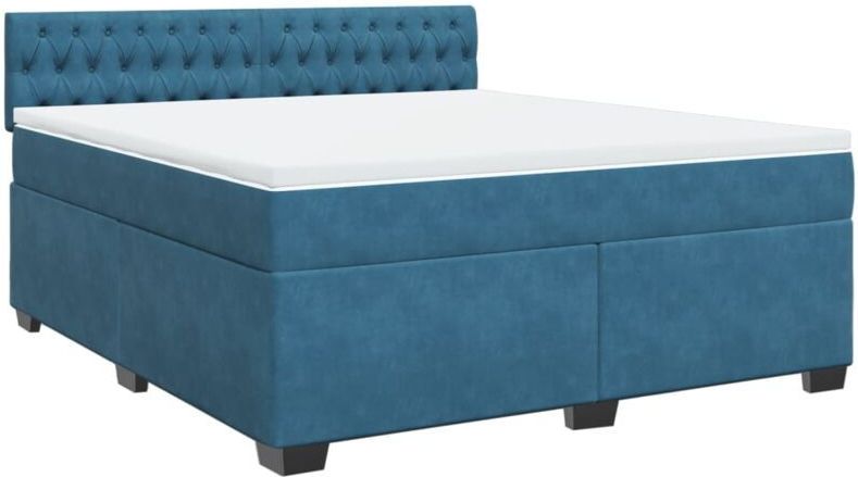 Vidaxl - Boxspringbett mit Matratze Blau 180x200 cm Samt