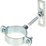 Schraubrohrschelle M8 verzinkt 25-28 mm, inkl. Gewindestift M10 x 40 mm und Befestigungsplatte - Tecuro