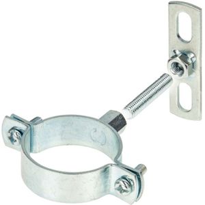 Schraubrohrschelle M8 verzinkt 25-28 mm, inkl. Gewindestift M10 x 40 mm und Befestigungsplatte - Tecuro