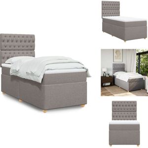 Vidaxl - Boxspringbett mit Matratze Taupe 100x200 cm Stoff - Boxspringbett - Boxspringbetten - Bett - Schlafzimmermöbel