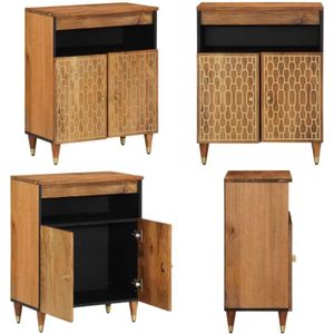 Beistellschrank 60x33x75 cm Massivholz Mango - Mangoholzmöbel - Sideboard - Wohnzimmermöbel - Handgefertigte Möbel - Vintage Stil - Home & Living