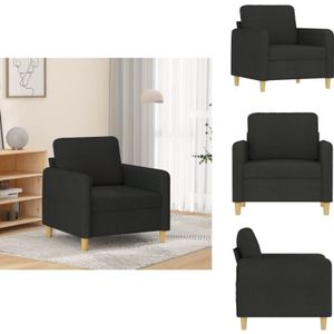 Vidaxl - Sessel Schwarz 60 cm Stoff - Schwarzes Sofa - Einzelsofa - Lounge Chair - Gemütlicher Sessel - Modernes Sofa