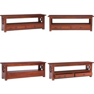 Vidaxl - TV-Schrank Braun 115x30x40 cm Massivholz Mahagoni - TV-Schrank - Mahagoni - Holzmöbel - Wohnzimmereinrichtung - Vintage - Home & Living