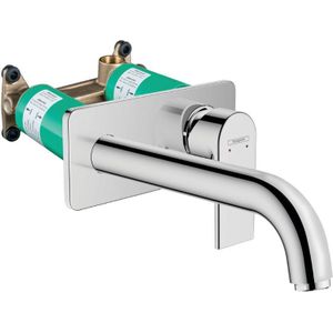 Hansgrohe - Varnish Shape Mischer-Set für eingebautes Wandwaschbecken, 2 Ausgänge, Auslauf 207 mm + Unterputzkörper, Chrom