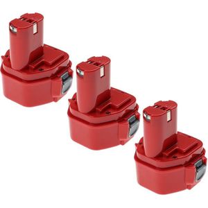 Extensilo - 3x Akku kompatibel mit Klauke ek 22PLUS, ek 60UNV, ek 60VPFTPLUS, ek 60VPLUS Elektrowerkzeug (3300 mAh, NiMH, 12 v)