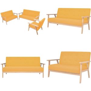 Vidaxl - Sofagarnitur 3-tlg. Stoff Gelb - Sofagarnitur - Couchgarnitur - Wohnlandschaft - Esszimmerstuhl - Lounge Möbel - Home & Living