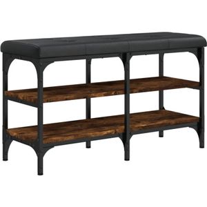 Schuhbank Räuchereiche 82x32x47 cm Holzwerkstoff Vidaxl
