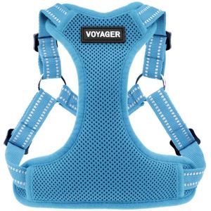 Best Pet Supplies - Voyager Verstellbares Hundegeschirr mit Reflektorstreifen by Strapazierfähige Ganzkörperweste ohne Zugkraft mit Leinen-D-Ring,