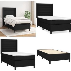 Vidaxl - Boxspringbett mit Matratze Schwarz 80x200 cm Stoff - Boxspringbett - Doppelbett - Bettenrahmen - Schlafsofa - Lattenrost - Home & Living