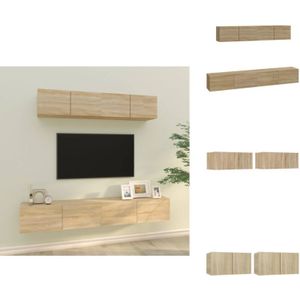 Vidaxl - 4-tlg. TV-Schrank-Set Sonoma-Eiche Holzwerkstoff - TV-Schrank - Holzwerkstoff Möbel - Wohnzimmer Dekoration - Wandmontage Regal