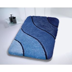 Badteppich Wave marineblau, 55 x 65 cm Badteppich - Kleine Wolke
