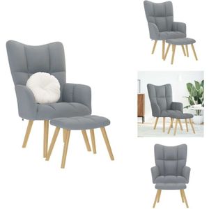 Relaxsessel mit Hocker Hellgrau Stoff - Entspannungssessel Mit Fußhocker - Entspannungsstühle Mit Fußhockern - Stuhl - Wohnzimmerstuhl