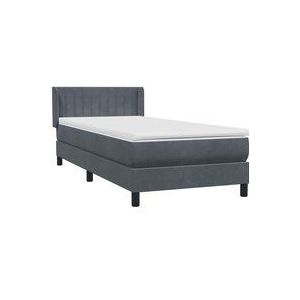 Boxspringbett mit Matratze Dunkelgrau 90x220 cm Samt vidaXL