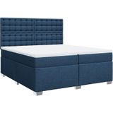 Vidaxl - Boxspringbett mit Matratze Blau 200x200 cm Stoff