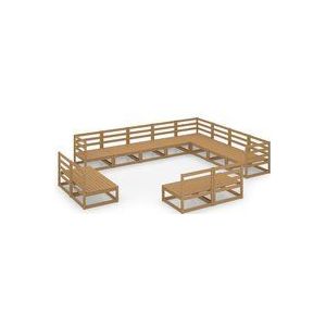 Vidaxl - 12-tlg. Garten-Lounge-Set Honigbraun Massivholz Kiefer