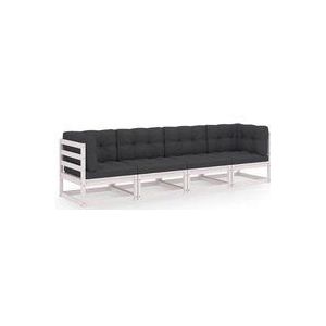 4-Sitzer-Gartensofa mit Kissen Kiefer Massivholz Vidaxl