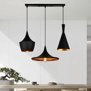 Axhup - Geometrische Künstlerische Pendelleuchte 3 Flammig E27 Industrielle Lampenschirm mit Lange Basis Deckenleuchte für Küche Wohnzimmer