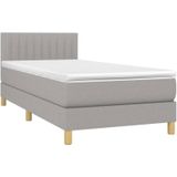 Vidaxl - Boxspringbett mit Matratze Hellgrau 80x200 cm Stoff