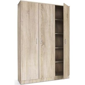 Meublorama - Kleiderschrank Kollektion rey. Dreitüriger Schrank, ideal für Ihren Eingangsbereich, Ihre Waschküche oder Ihr Badezimmer.
