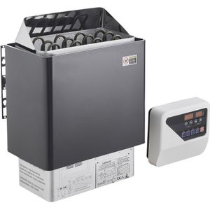 Mophorn - Saunaofen, 6 kW elektrisch, 400 v 3N, bis zu 110 °c, 3-Stunden-Timer, für 5–9 m³, Innen-/Außenbereich