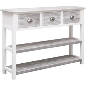 Torana - Sideboard Antik-Grau 108x30x76 cm Massivholz Paulownia