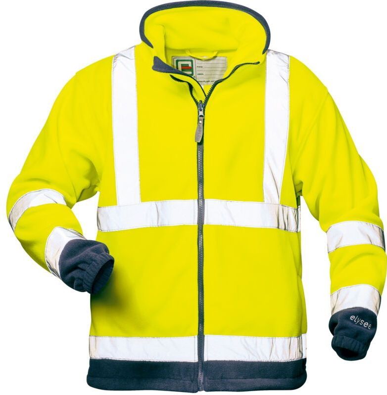 Valentin Warnschutzfleecejacke Elysee Gelb/Marine en 471/3, Polarfleece, Gr.XL
