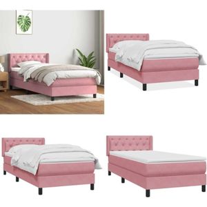 Vidaxl - Boxspringbett mit Matratze Rosa 80x210 cm Samt