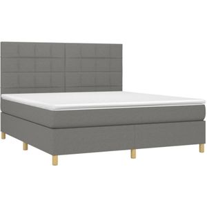 Vidaxl - Boxspringbett mit Matratze Dunkelgrau 180x200 cm Stoff